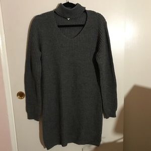 Gray sweater dress